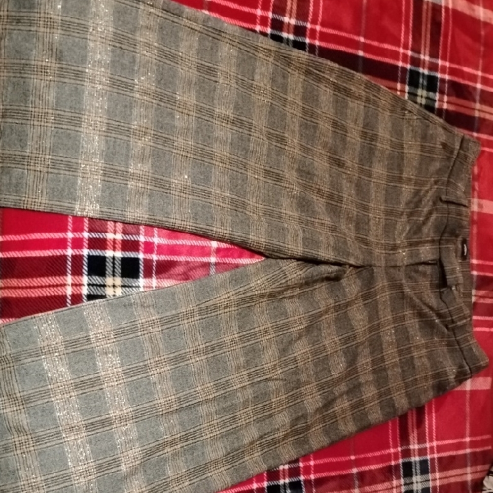Express Plaid Pants in Black and Brown